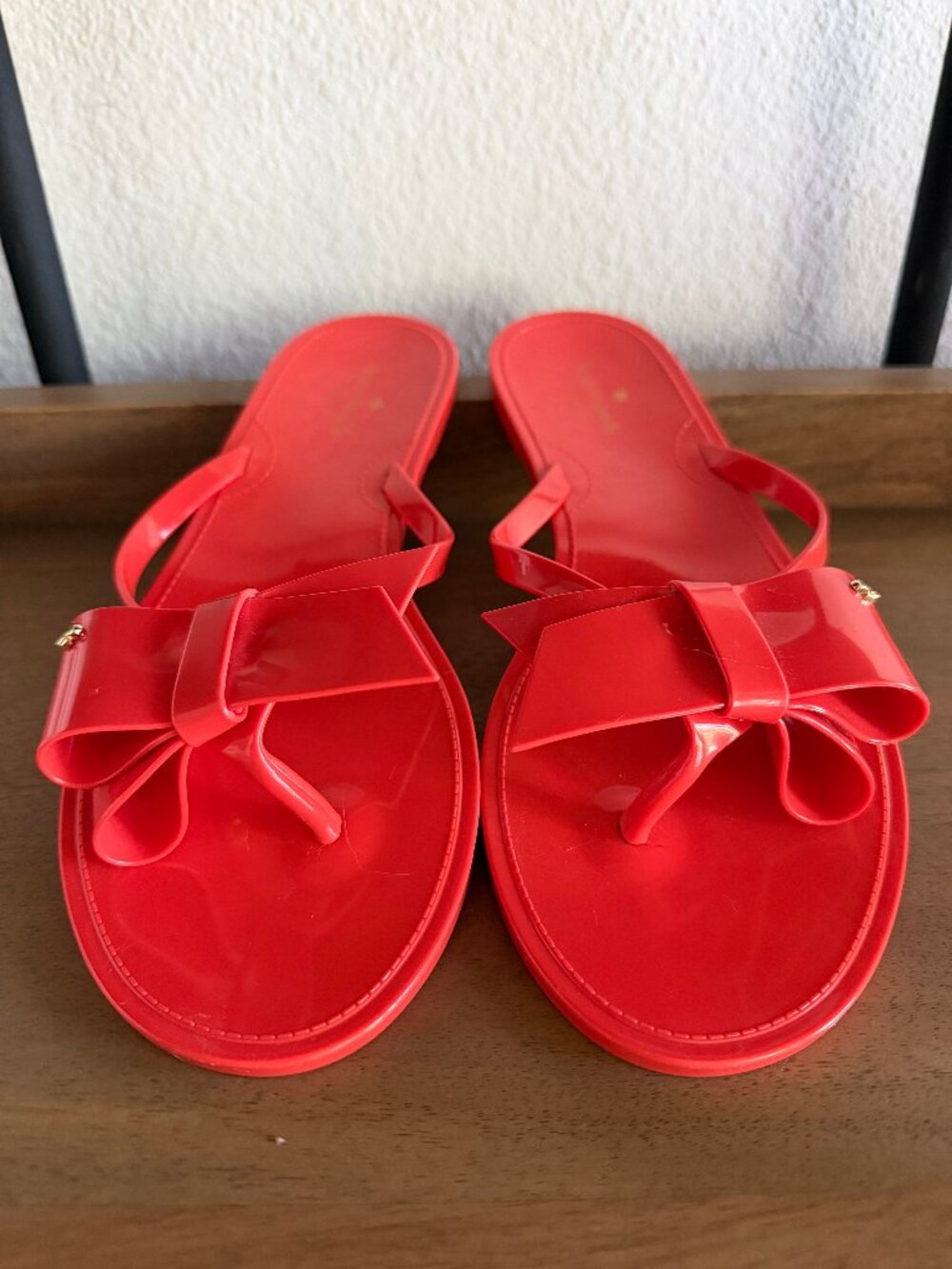 KATE SPADE Jayla bow jelly thong sandals Sz 10